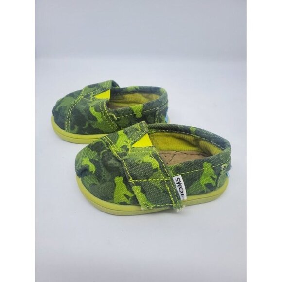 Toms Toddler Slip-On Shoes Camo Green Canvas Size 3 - Picture 5 of 7